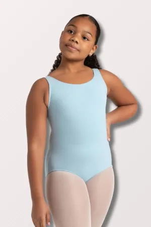 Children's High Neck Tank Leotard - Light Blue
