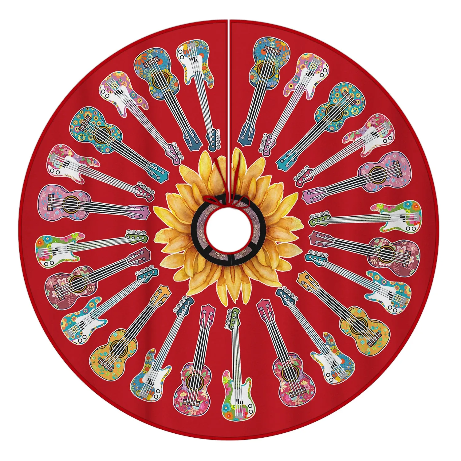 Christmas Tree Skirt - Hippie Guitar