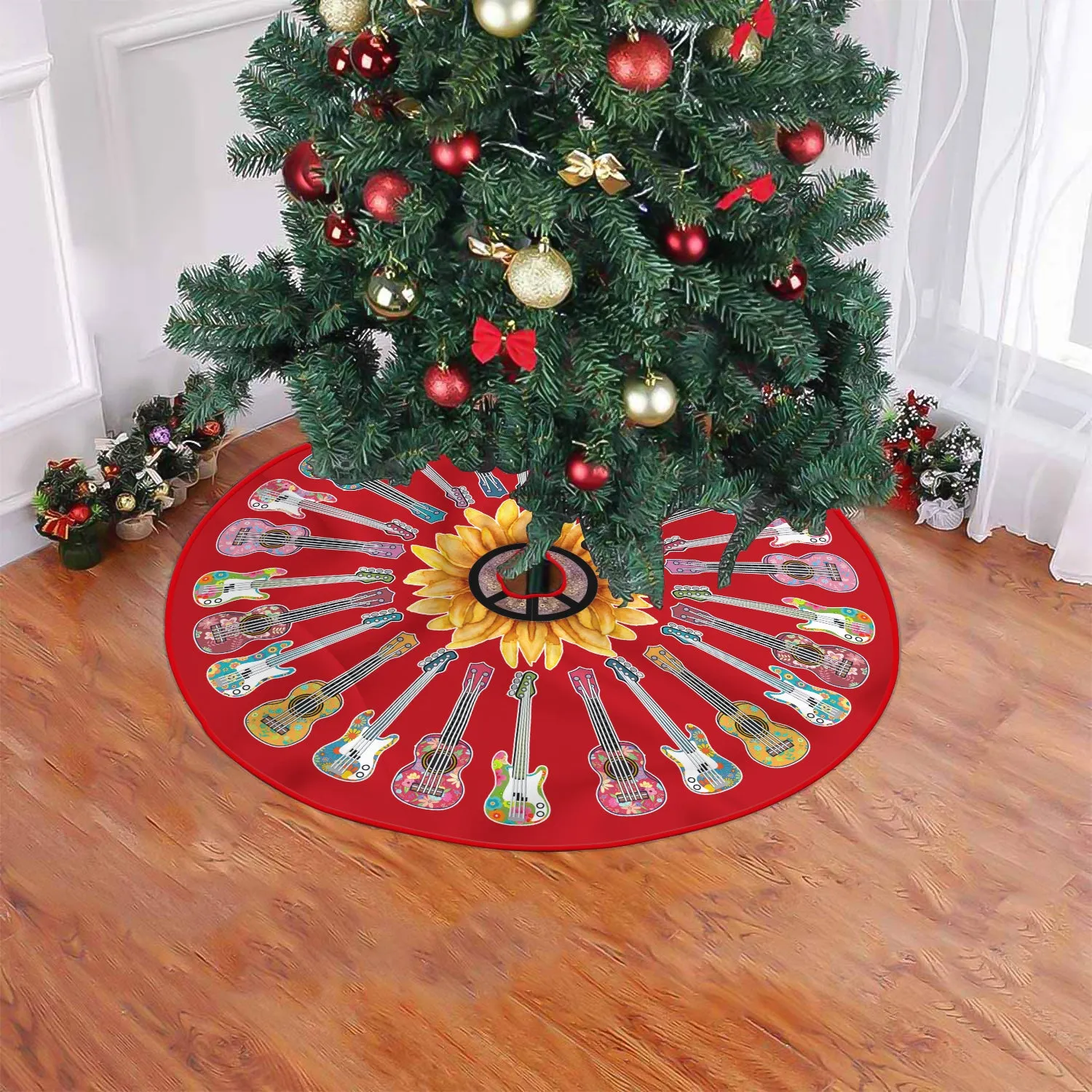 Christmas Tree Skirt - Hippie Guitar