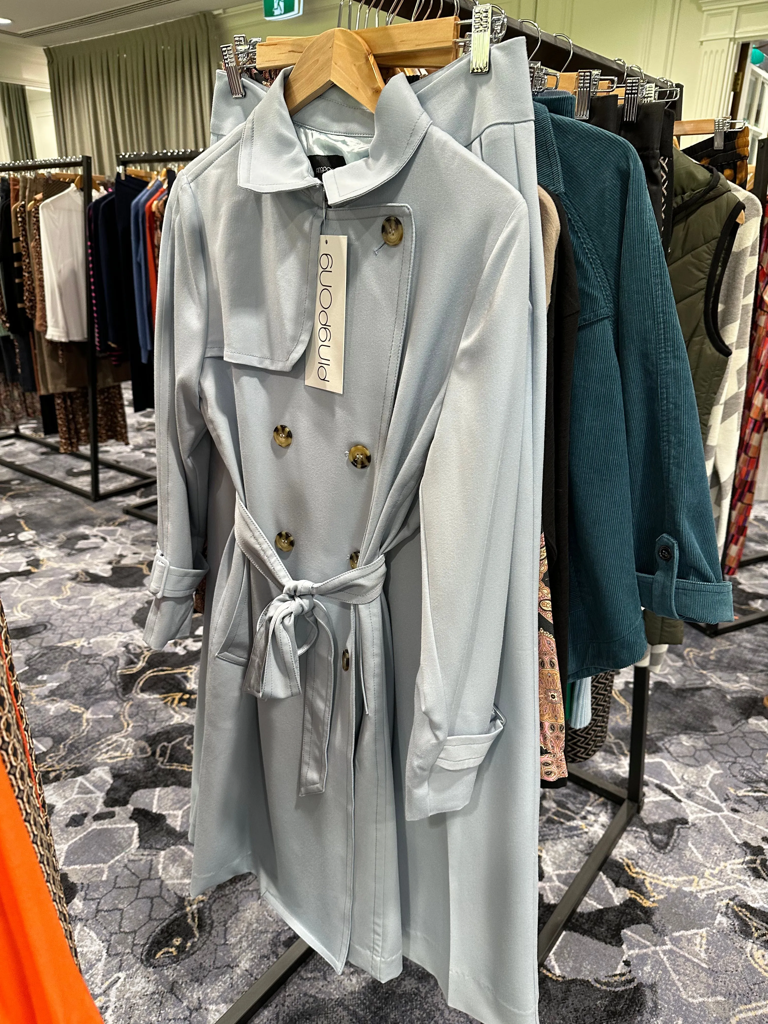 City Trench Coat - Baby Blue