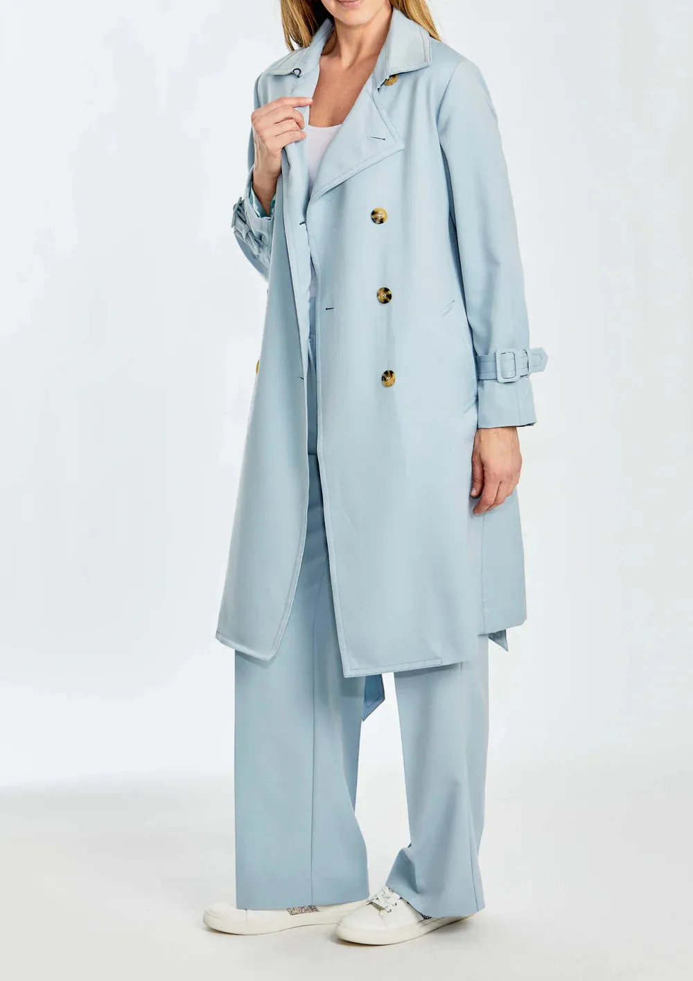 City Trench Coat - Baby Blue