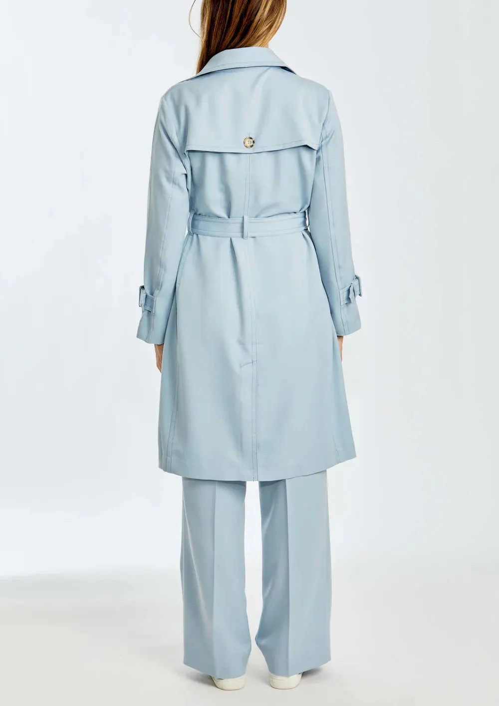 City Trench Coat - Baby Blue