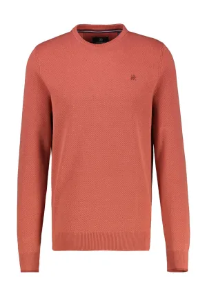 Classic Crew Neck 2-Tone Sweater - Earth Red