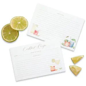 Cocktail Watercolor Recipe Cards