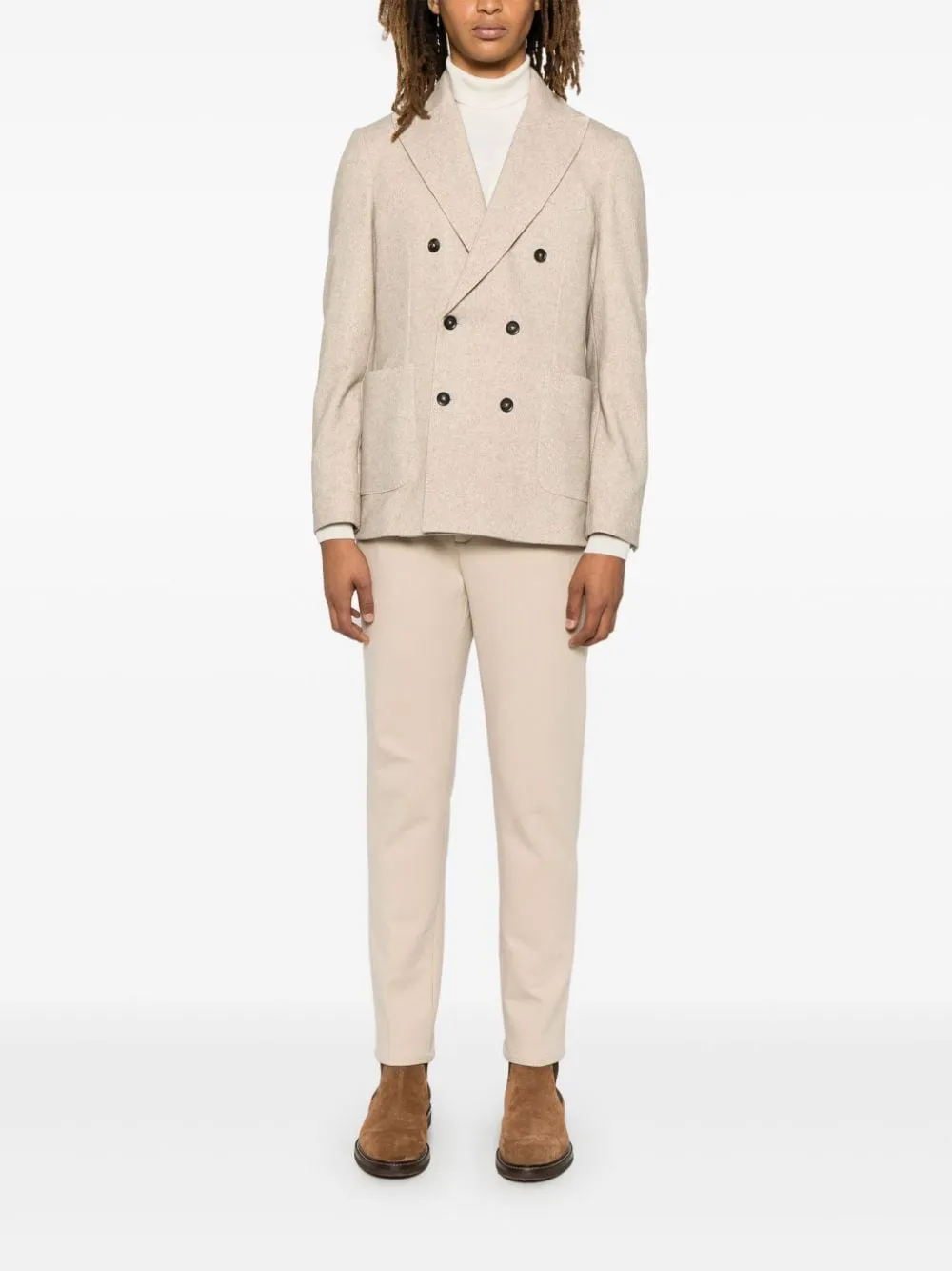 Cotton double-breasted jacket