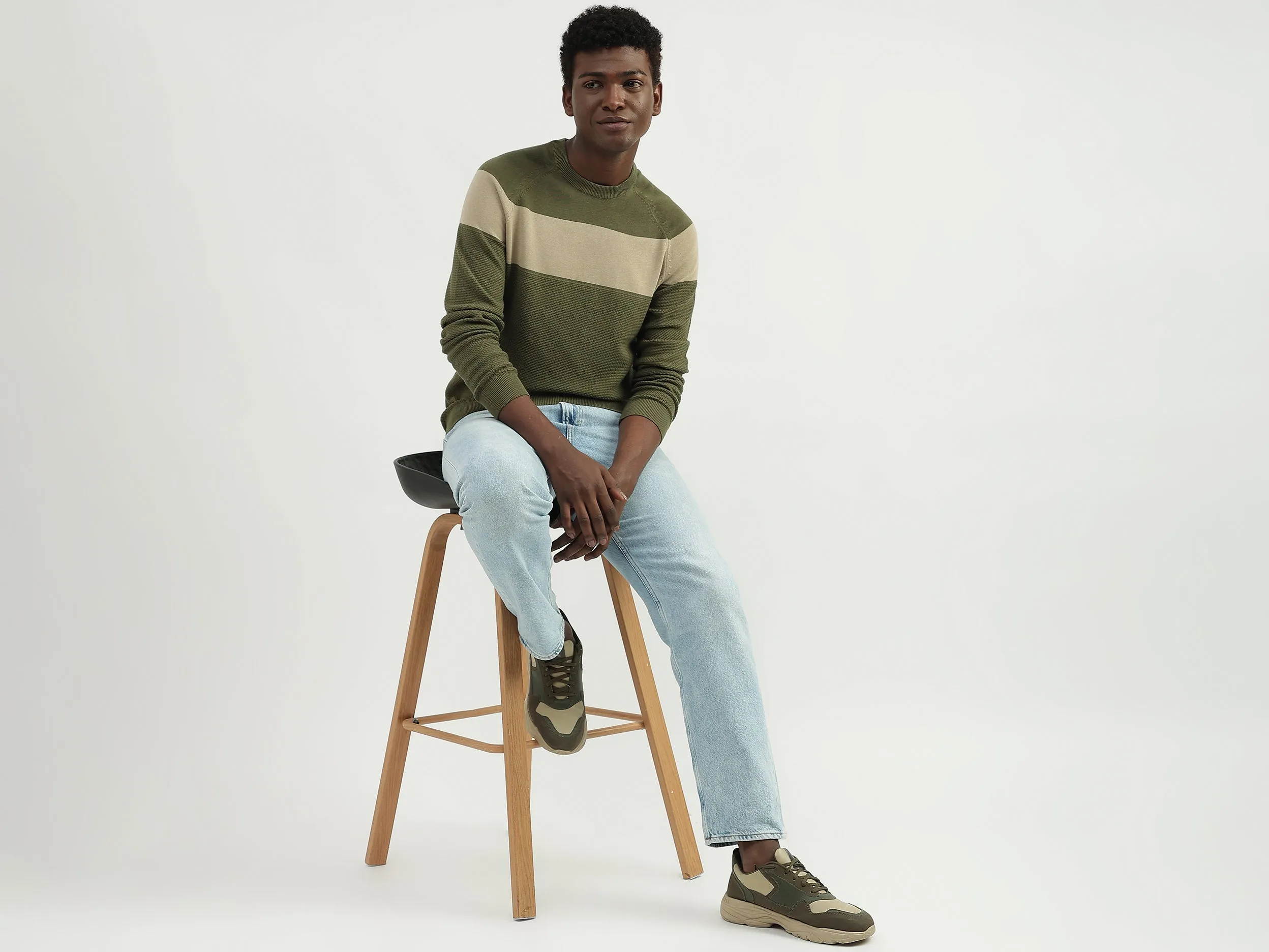 Cotton Printed Round Neck Mens Sweaters