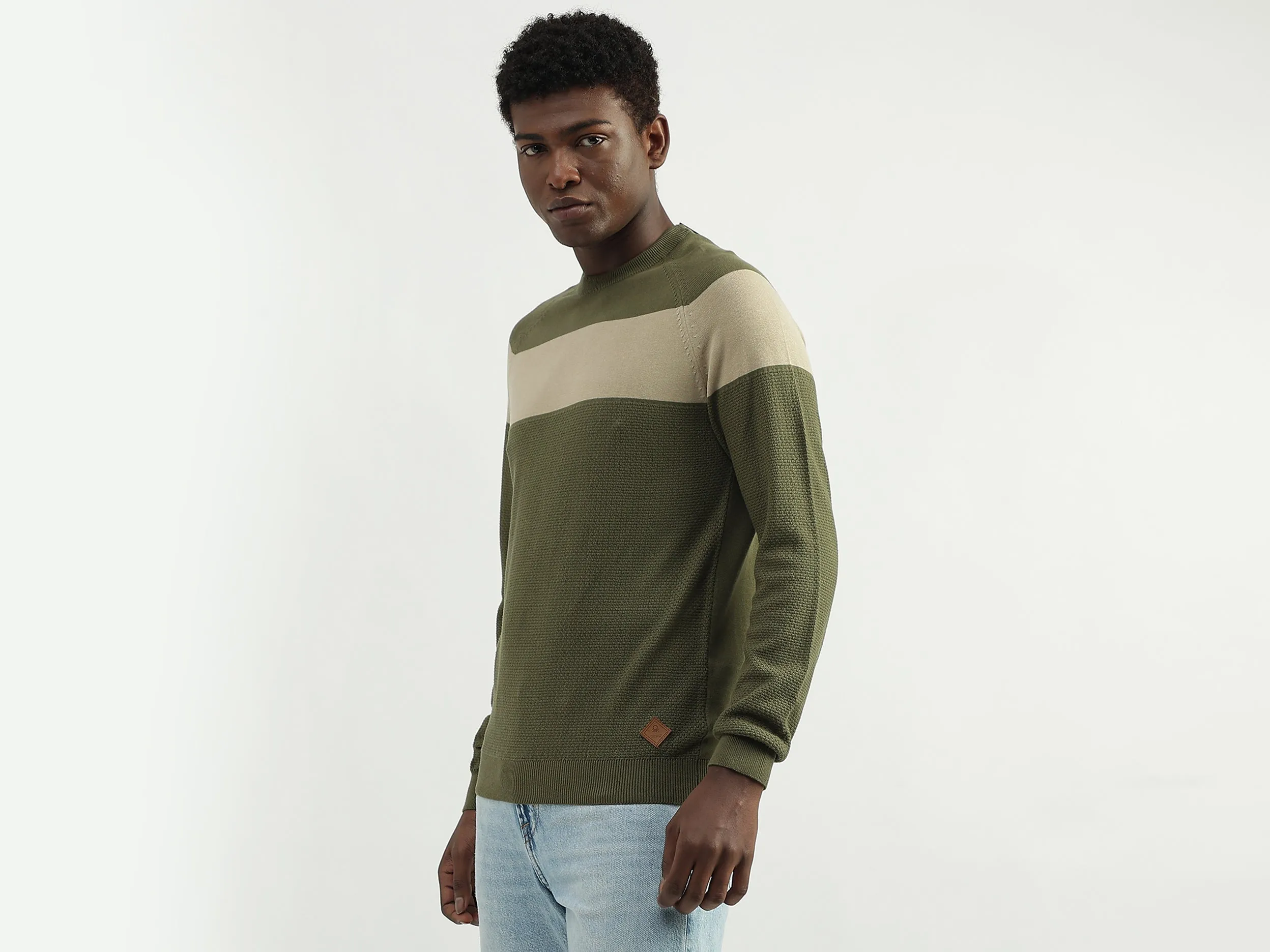 Cotton Printed Round Neck Mens Sweaters