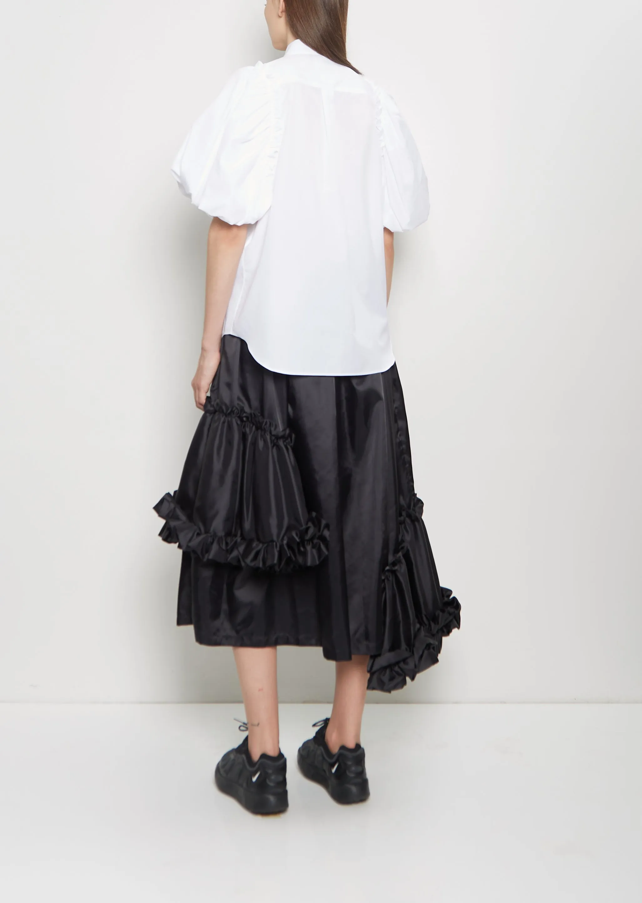 Cotton Puffed Short Sleeve Blouse