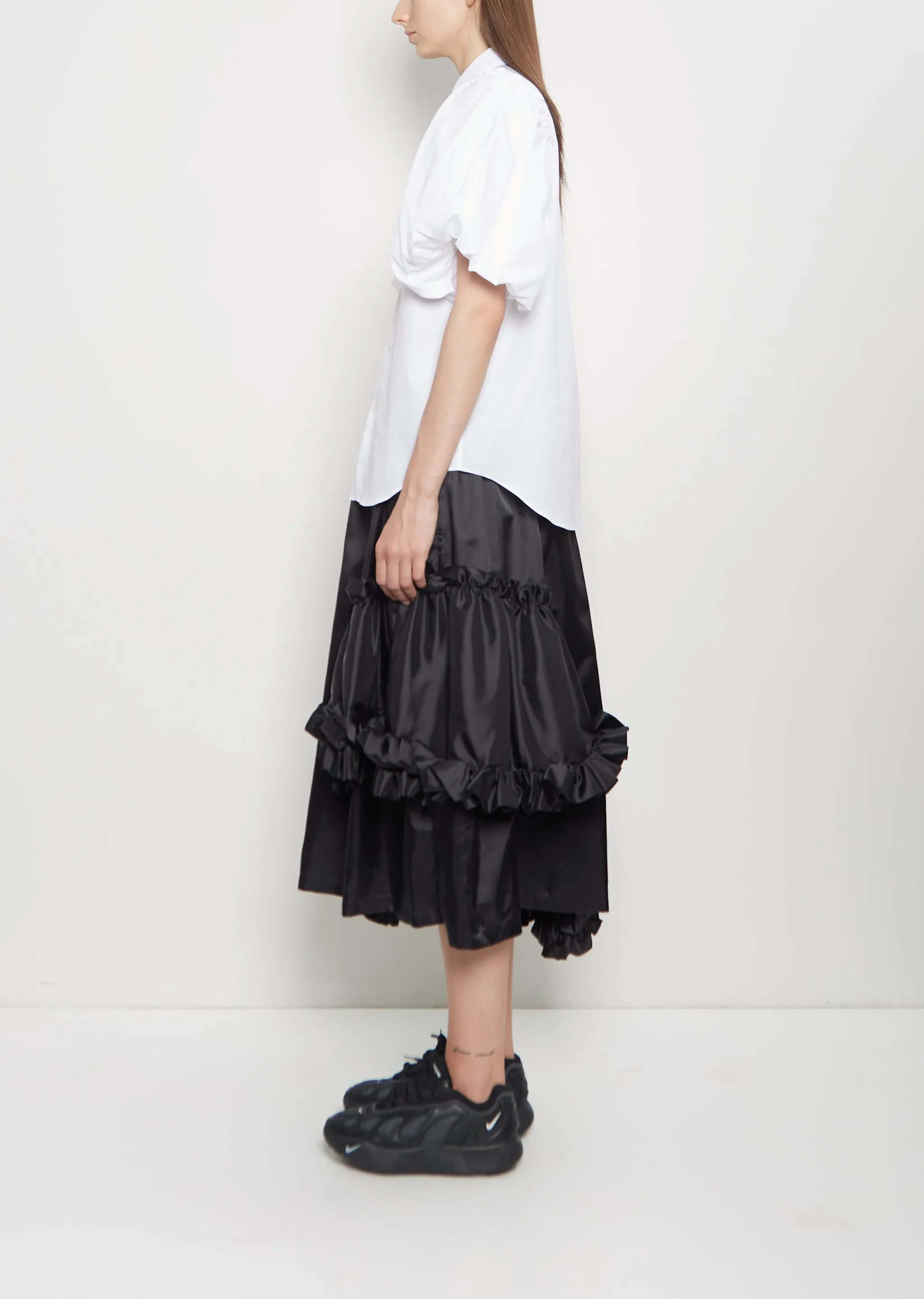 Cotton Puffed Short Sleeve Blouse