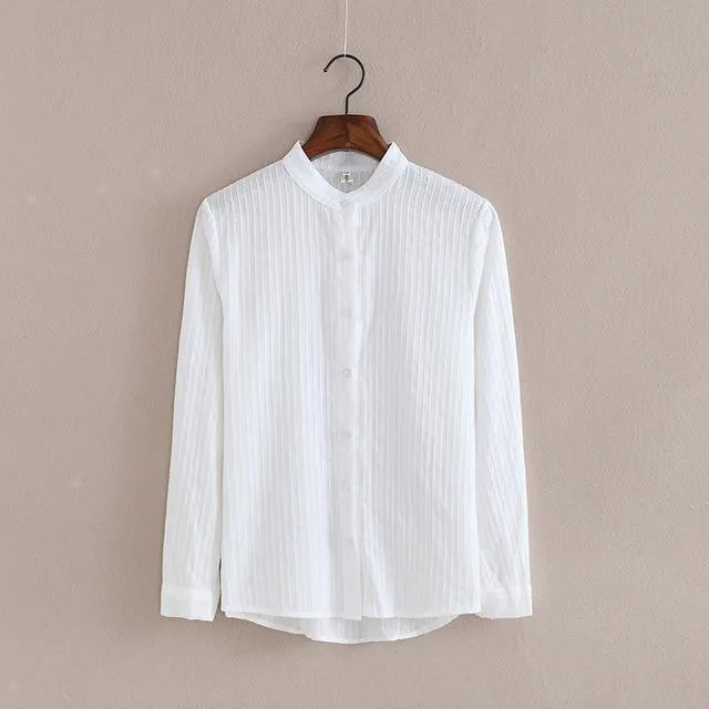 Cotton Shirt Women Blouse 100% Cotton White