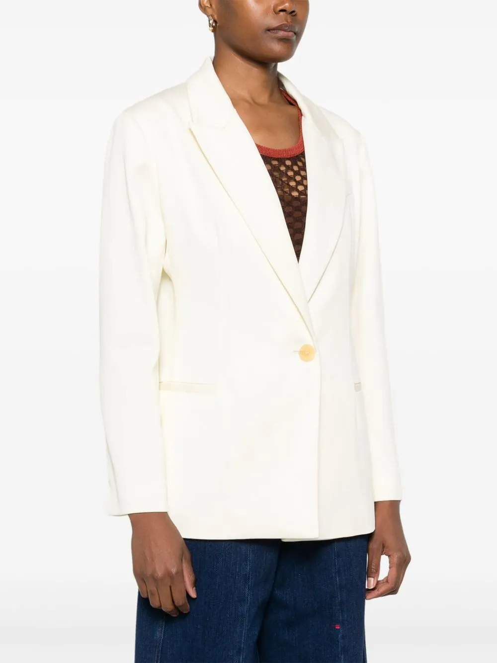 Cotton single-breasted blazer jacket