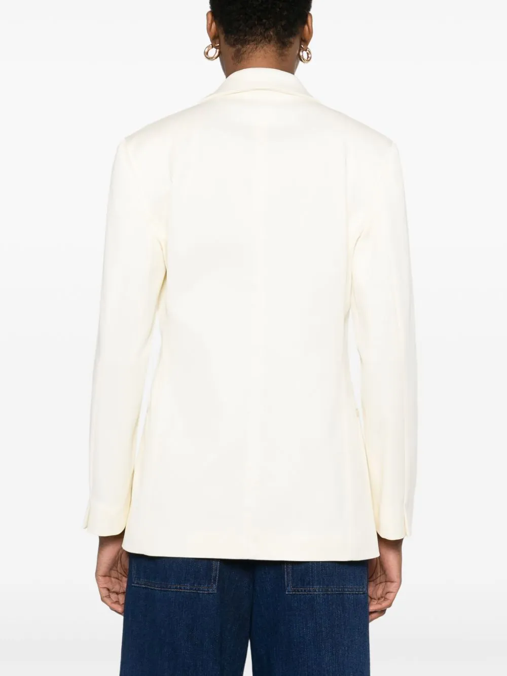 Cotton single-breasted blazer jacket