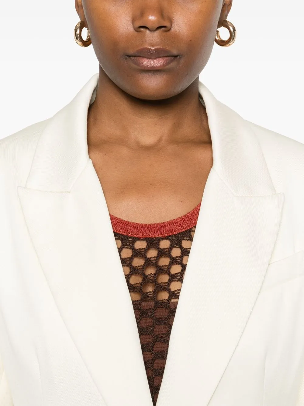Cotton single-breasted blazer jacket
