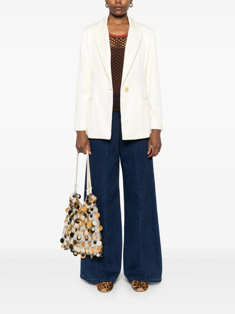 Cotton single-breasted blazer jacket