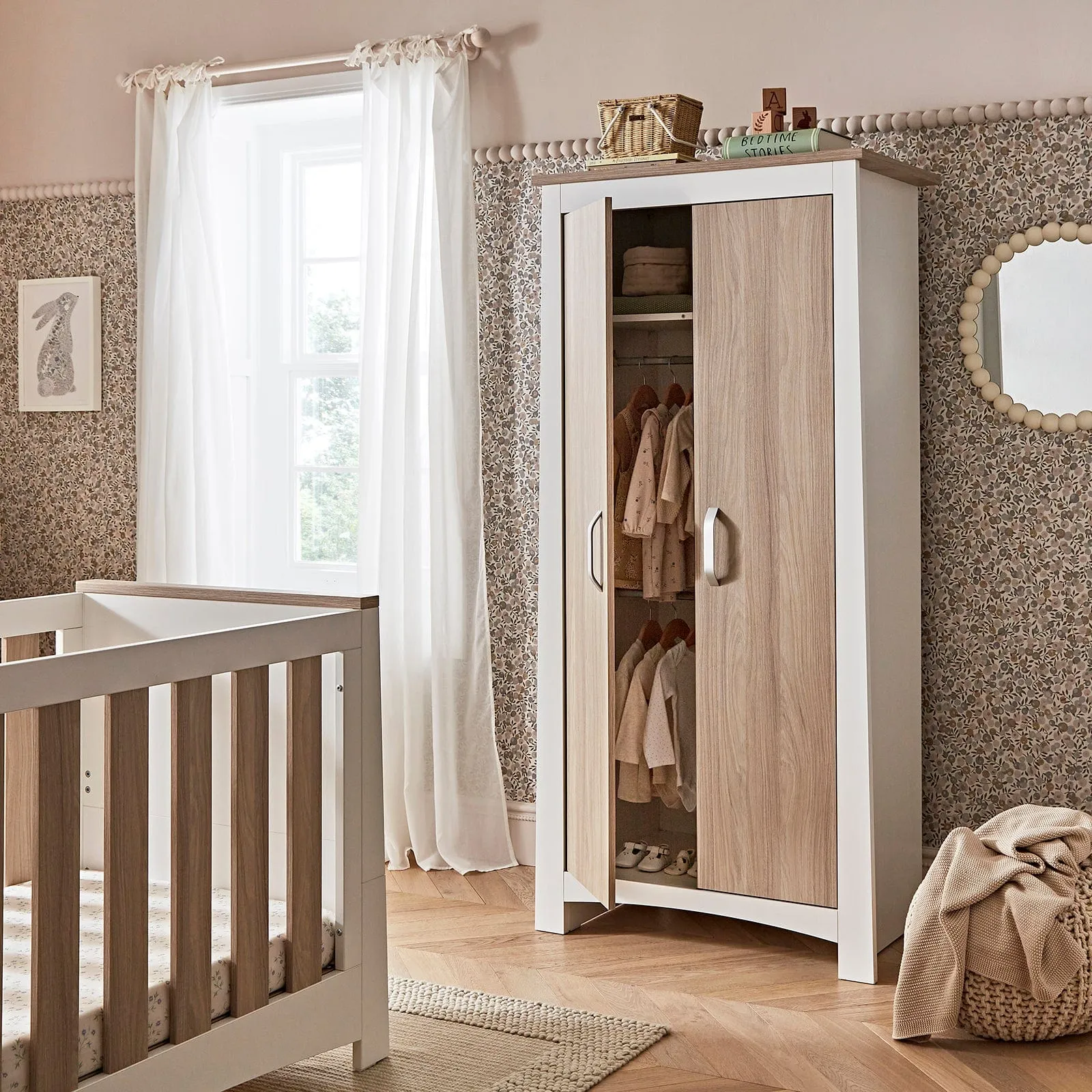 Cuddleco Ada Wardrobe - White and Ash