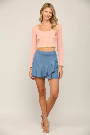 Denim Wrap Skirt