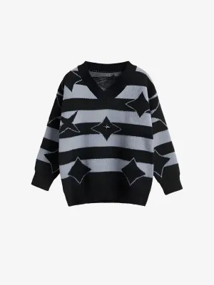 DIAMOND STRIPED SWEATER