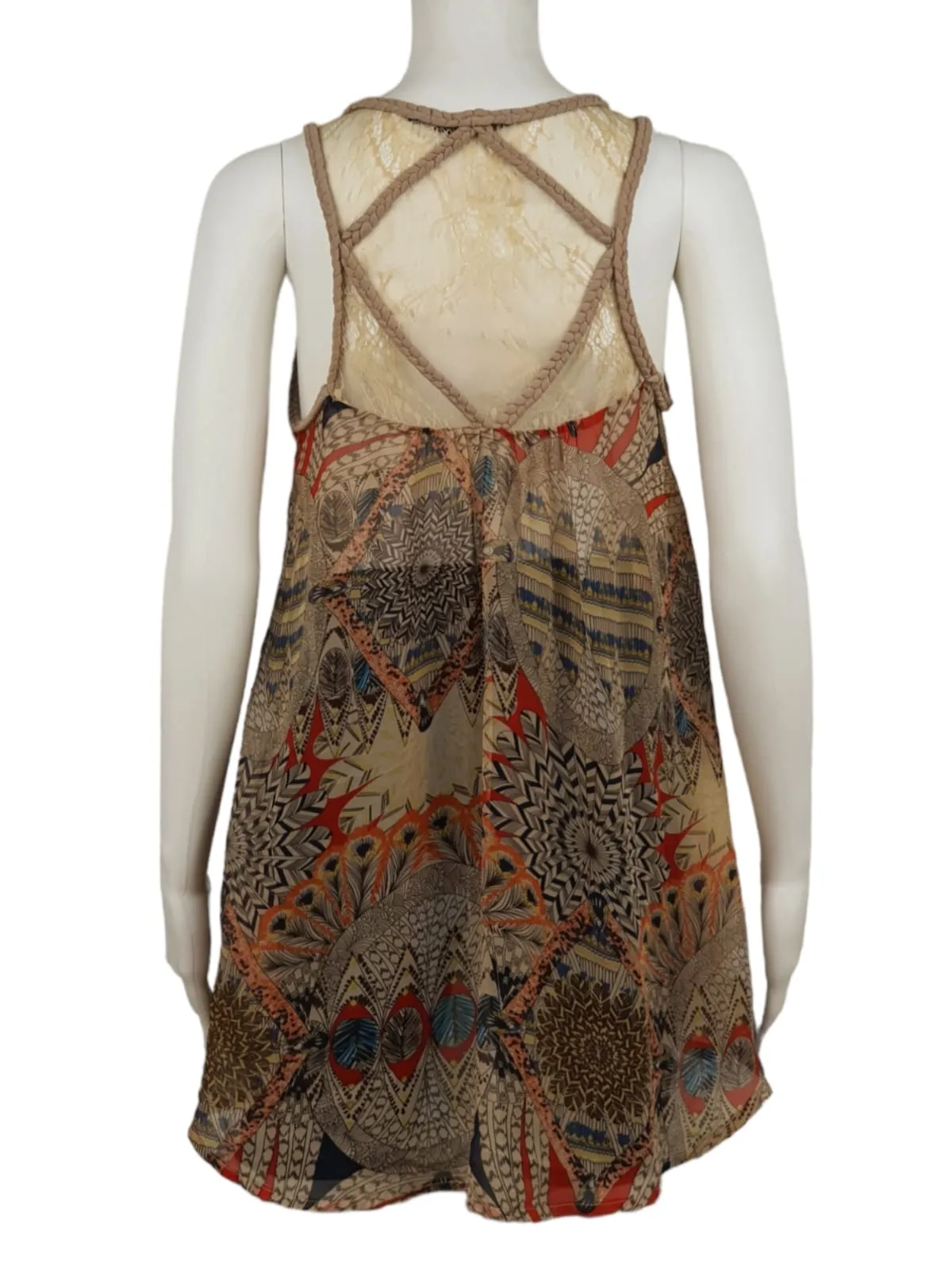 Doe & Rae Boho Sleeveless Tops With Embroided Detail (S)