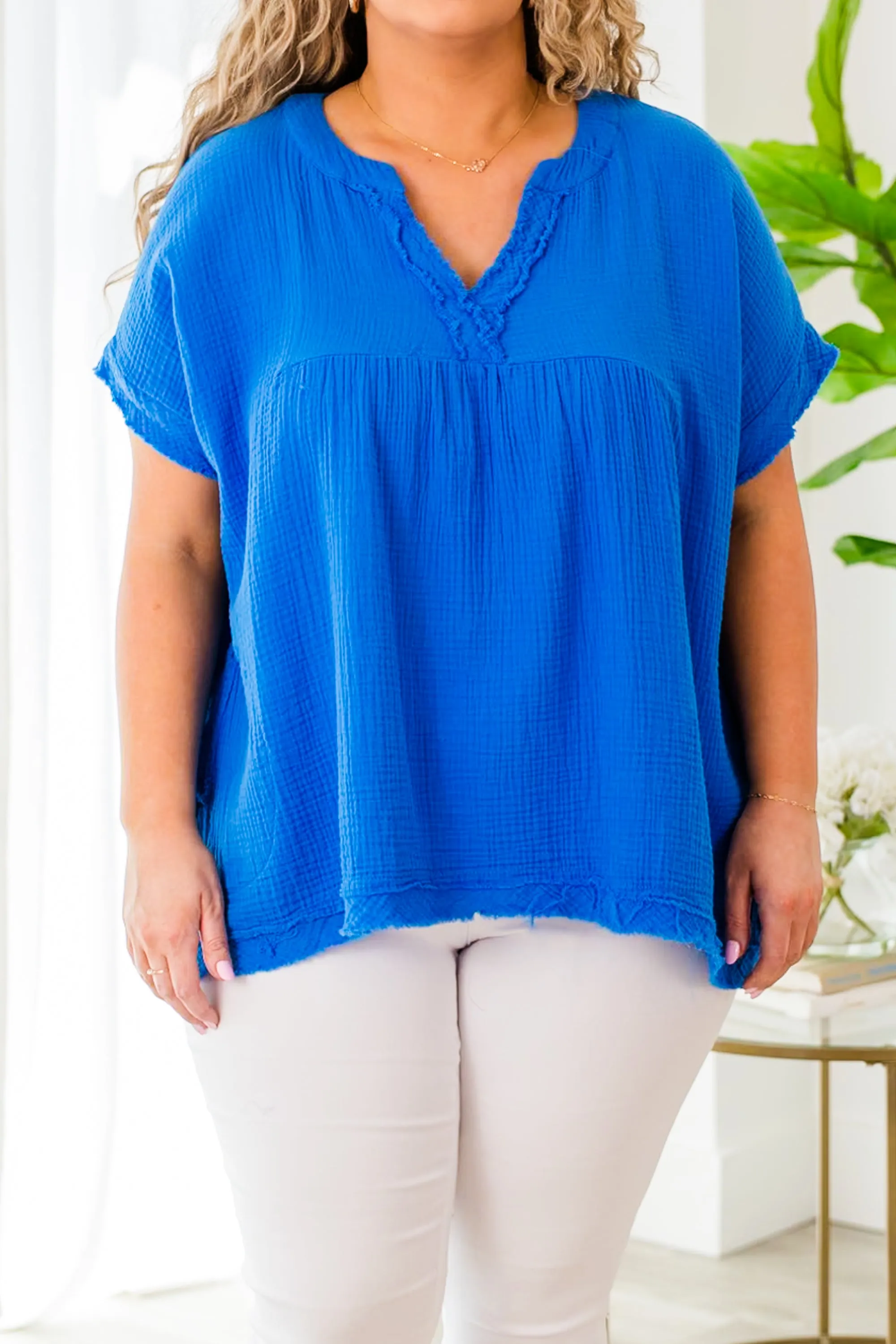 Don't Keep Me Away Top, Ocean Blue