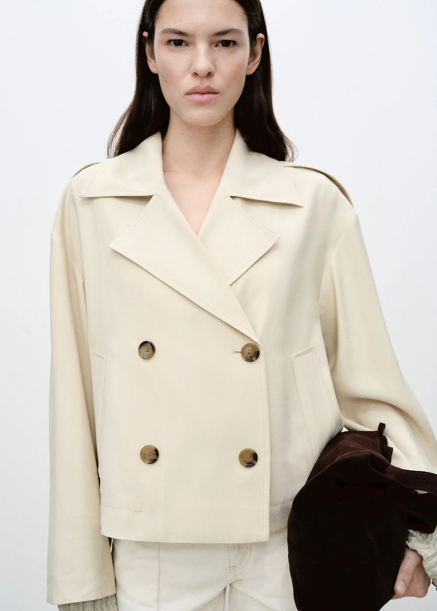Double-breasted jacket with lapels