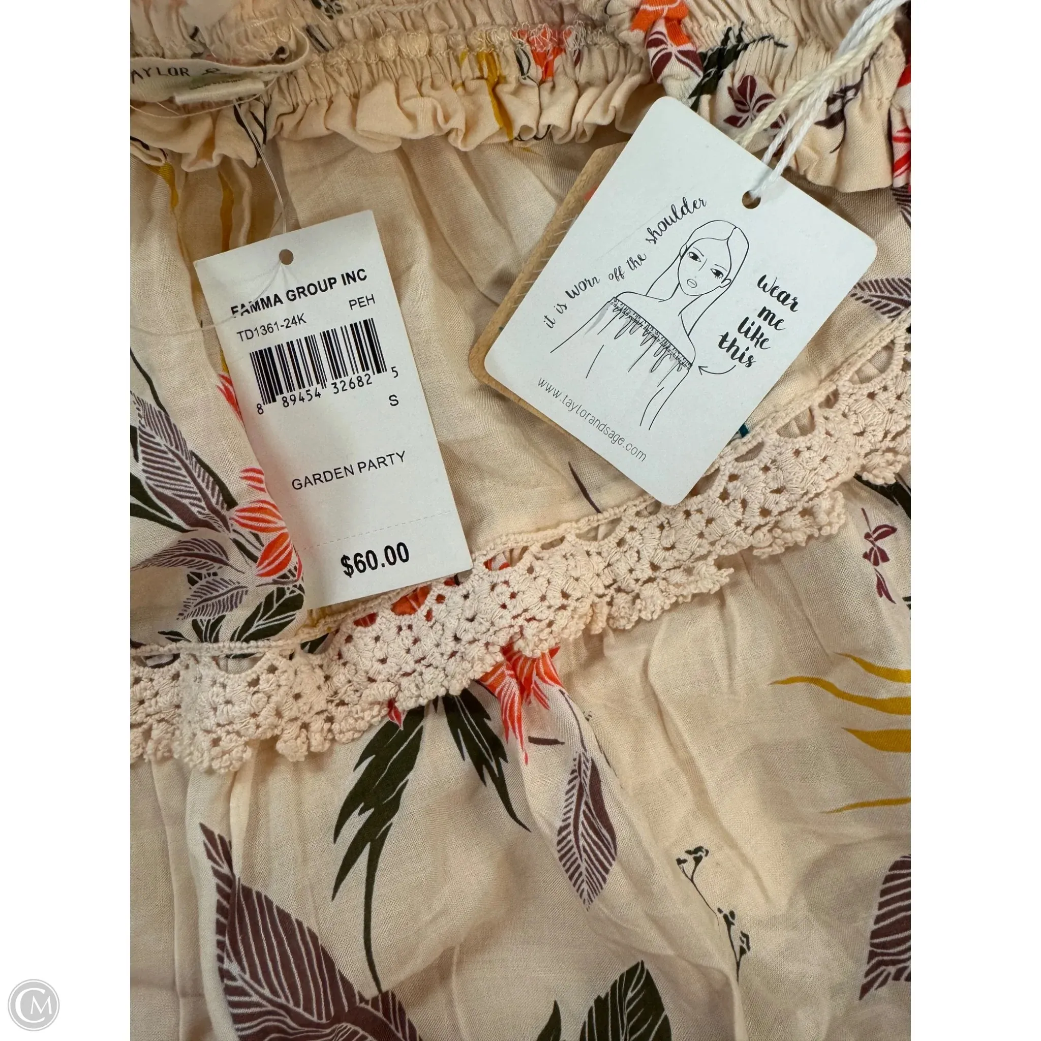 Dress Casual Short By Taylor & Sage In Cream & Orange, Size: S