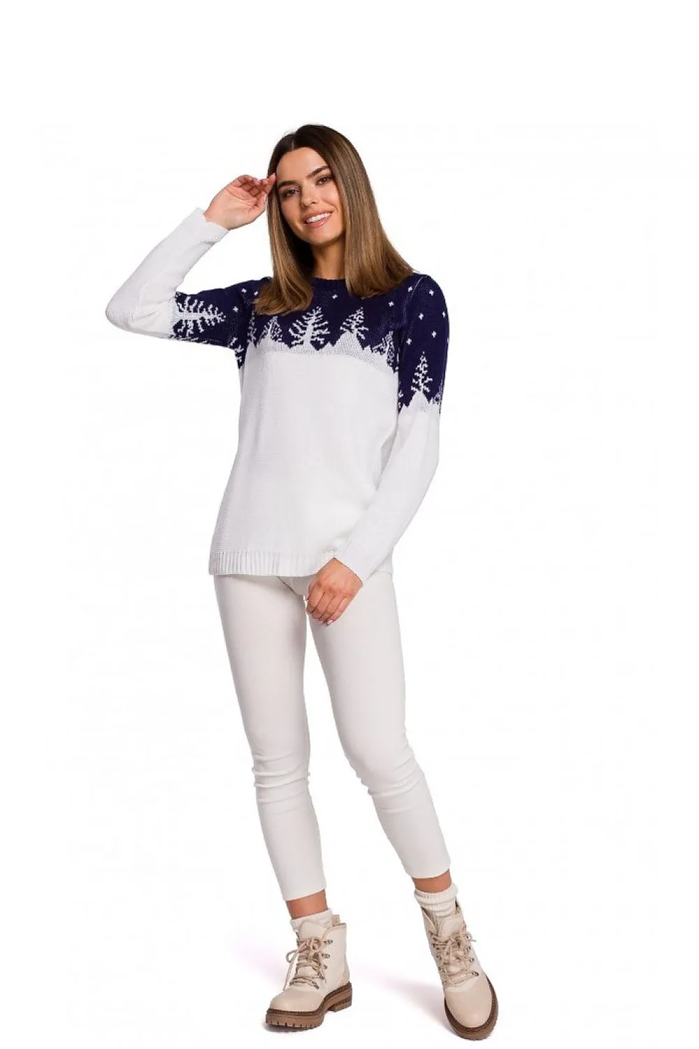 Elegant Tree Motif Oversized Sweater