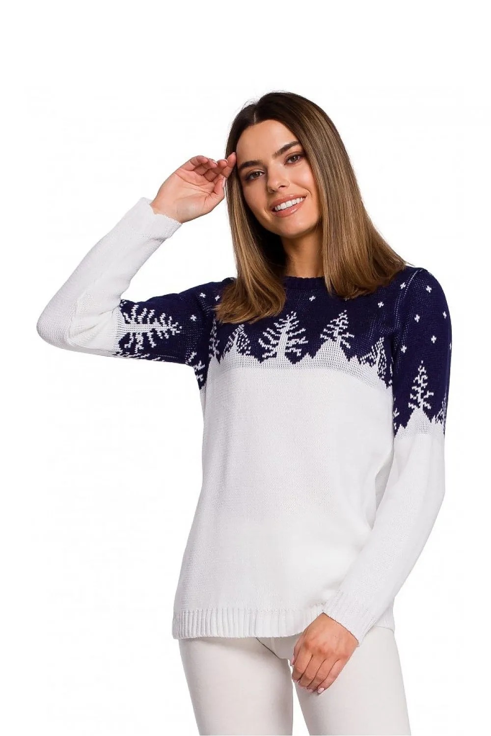 Elegant Tree Motif Oversized Sweater