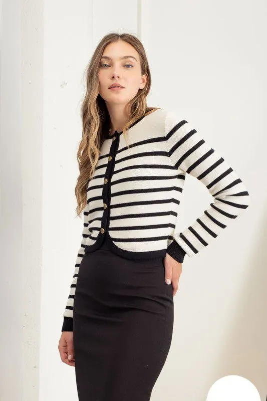Elevated Essentials Striped Classy Cardigan