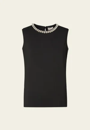 Embellished Chain-detail Sleeveless Top
