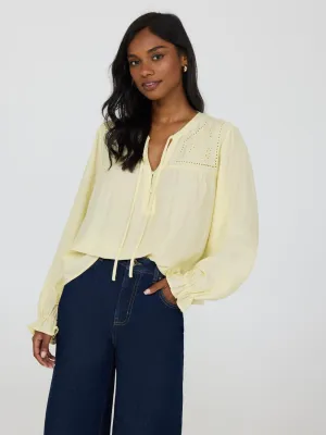 Embroidered Popover Boho Top