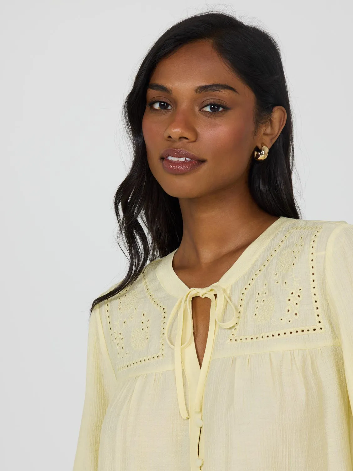 Embroidered Popover Boho Top
