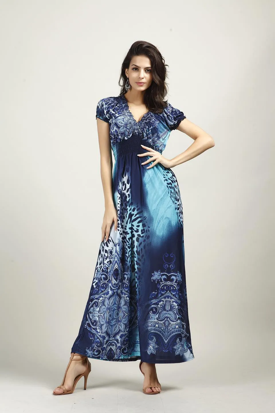 Fashion Beach Dress Leopard Dress Bohemian Mopping Large Size Ice Silk Dresses