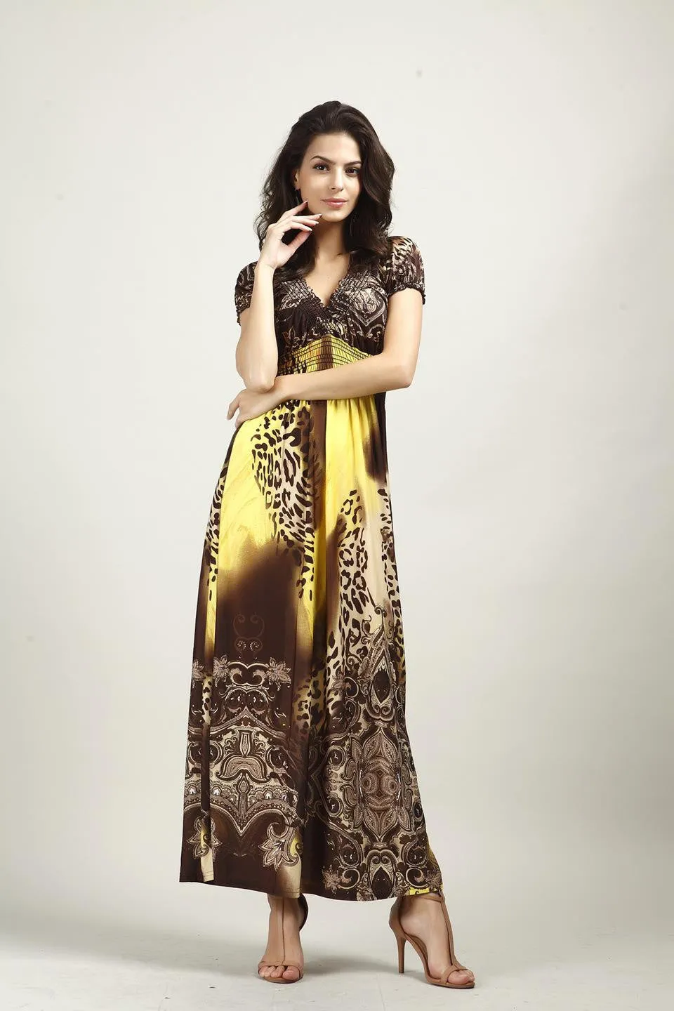 Fashion Beach Dress Leopard Dress Bohemian Mopping Large Size Ice Silk Dresses