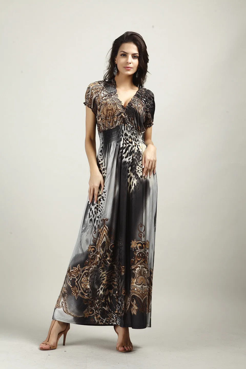 Fashion Beach Dress Leopard Dress Bohemian Mopping Large Size Ice Silk Dresses