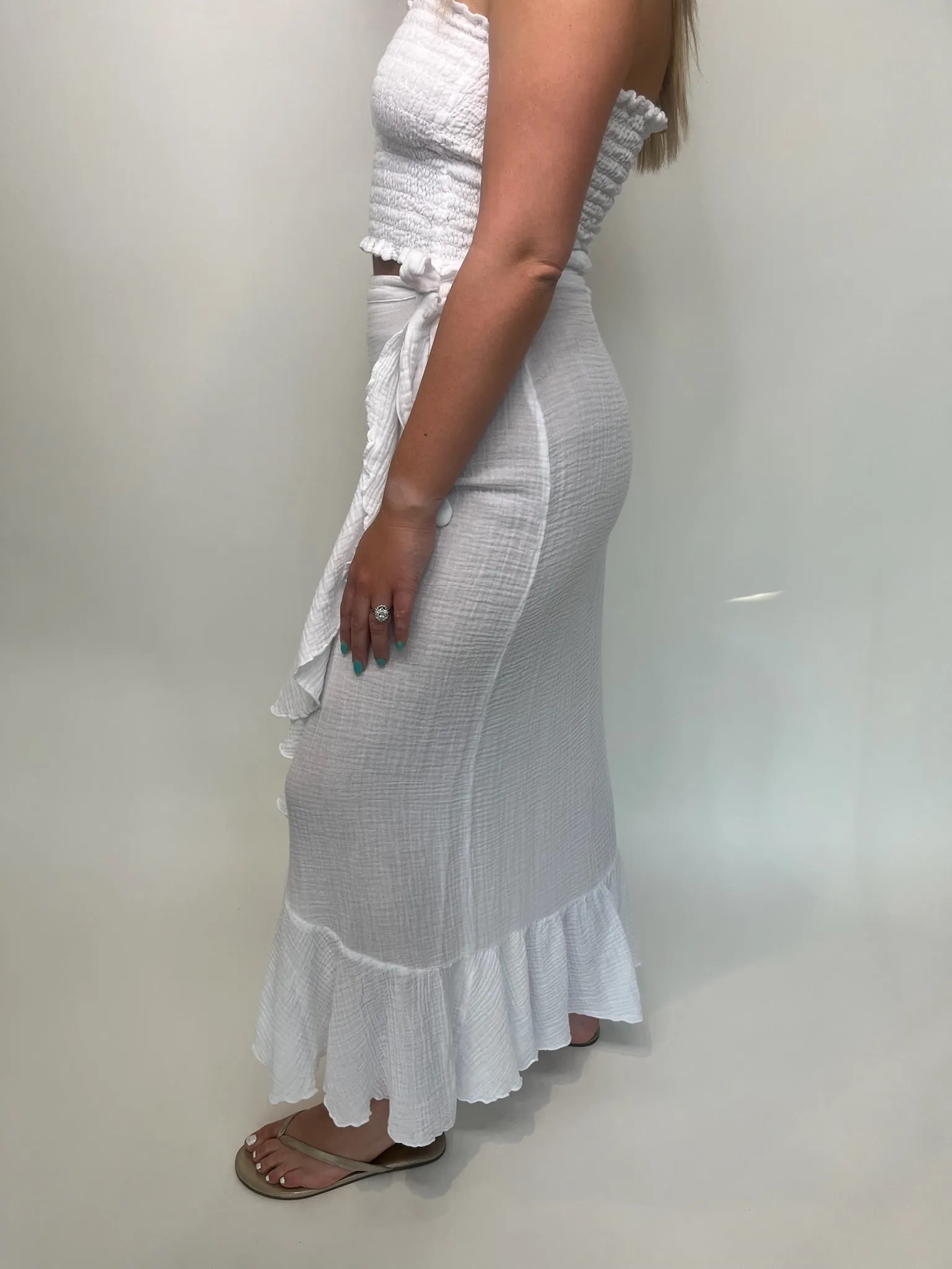 Felicite Ruffle Maxi Wrap Skirt