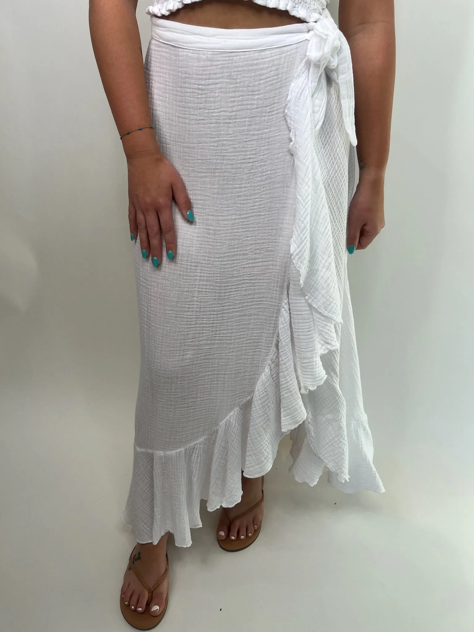 Felicite Ruffle Maxi Wrap Skirt