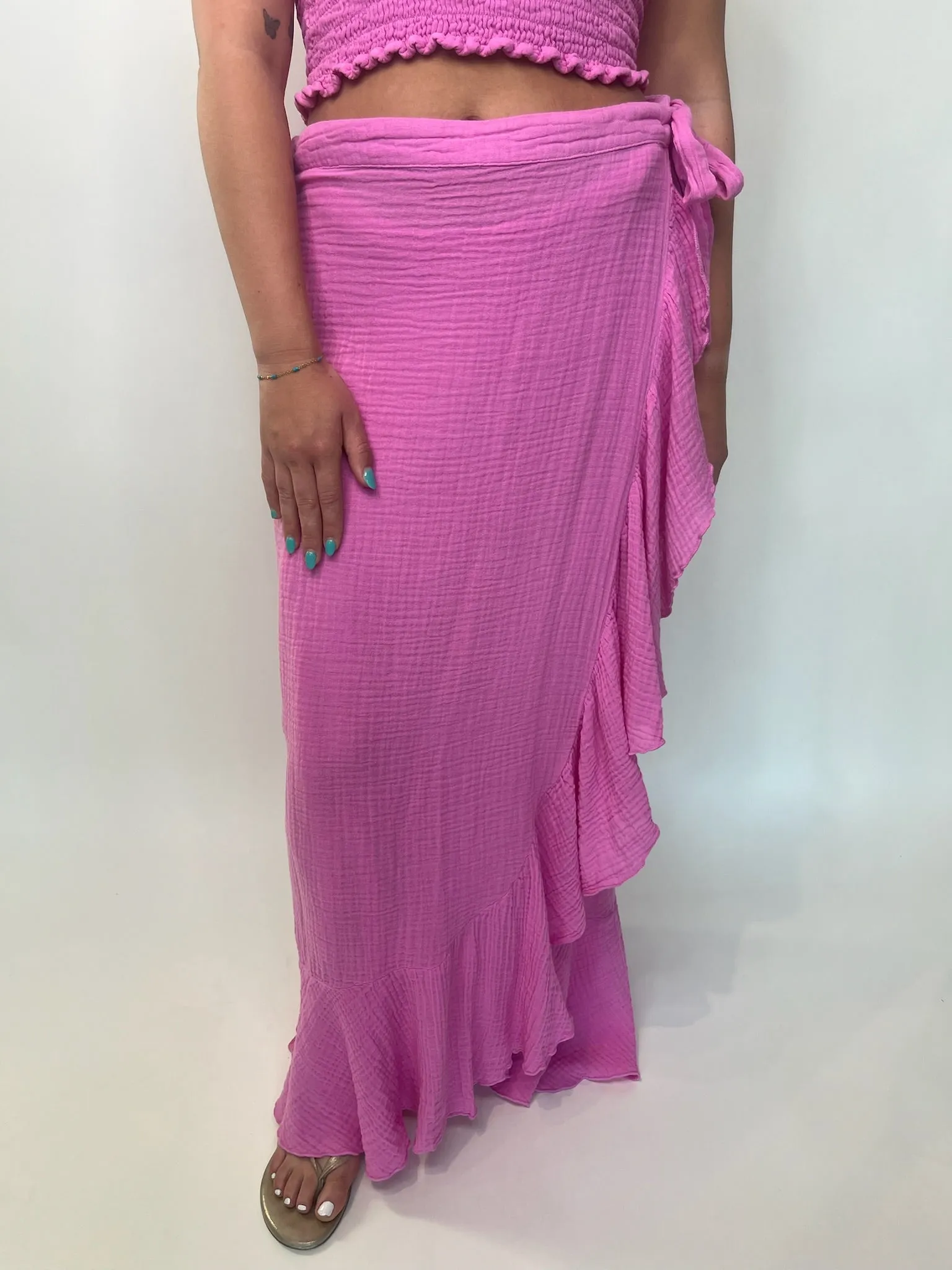 Felicite Ruffle Maxi Wrap Skirt