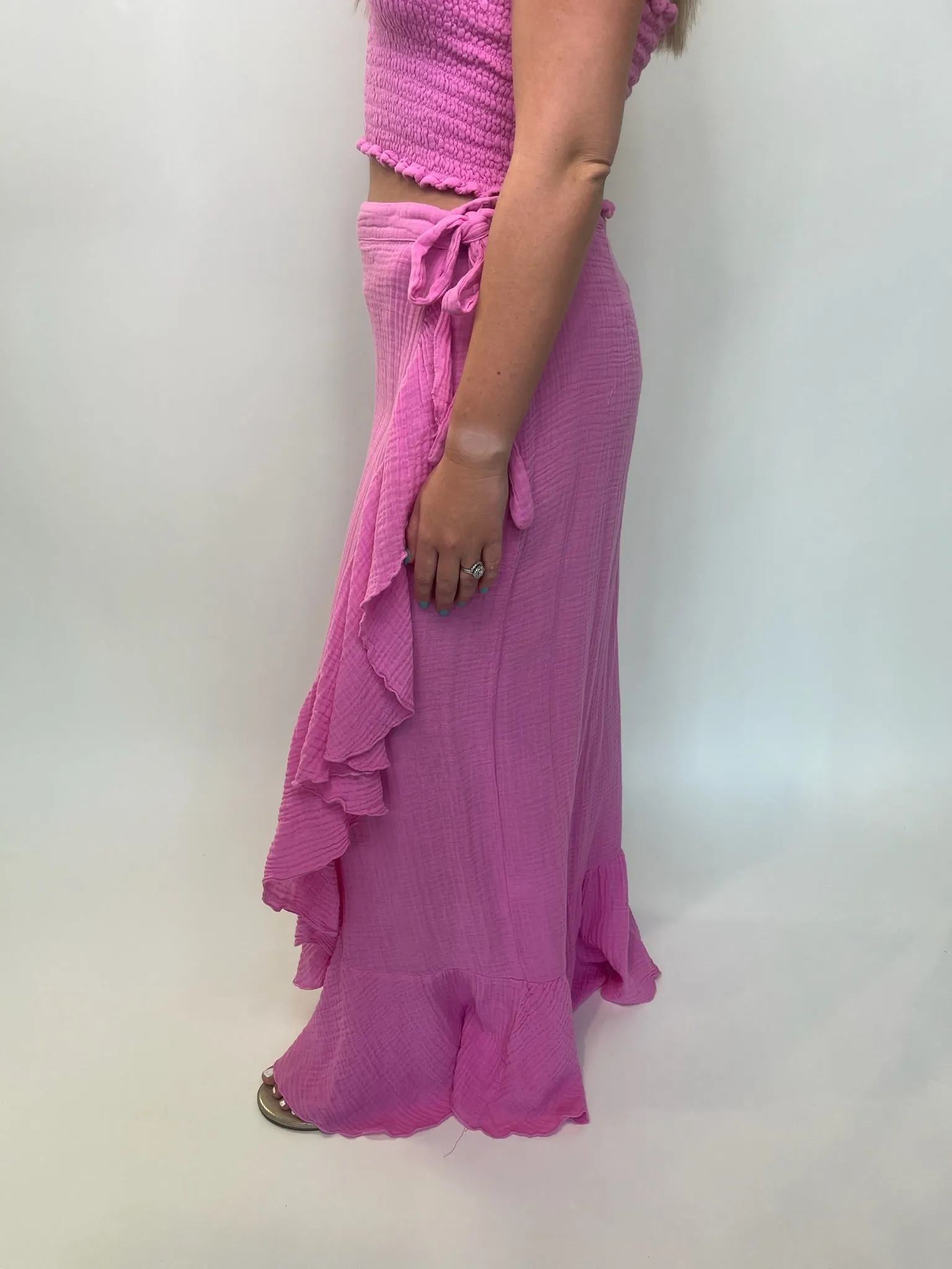 Felicite Ruffle Maxi Wrap Skirt