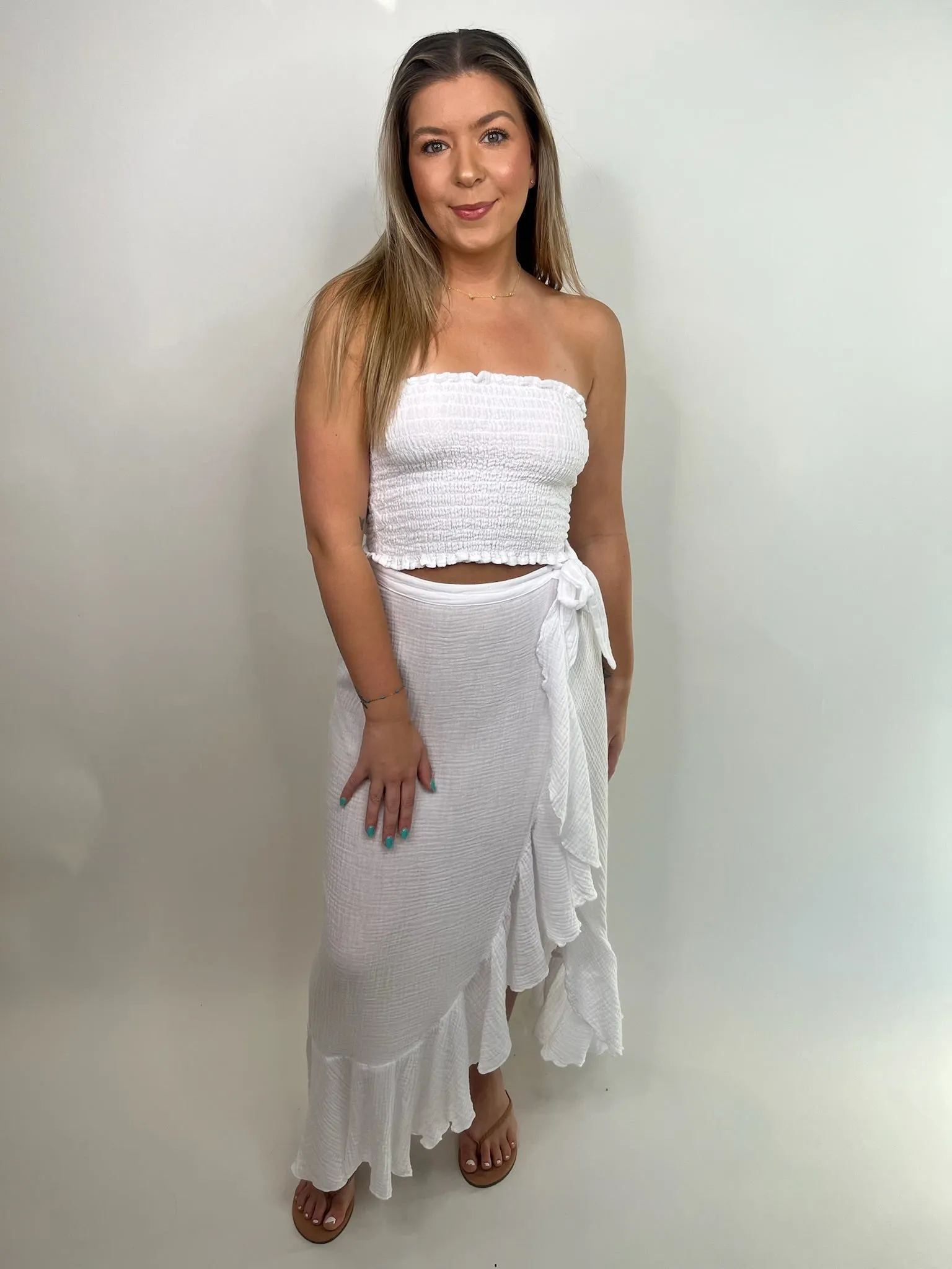 Felicite Ruffle Maxi Wrap Skirt
