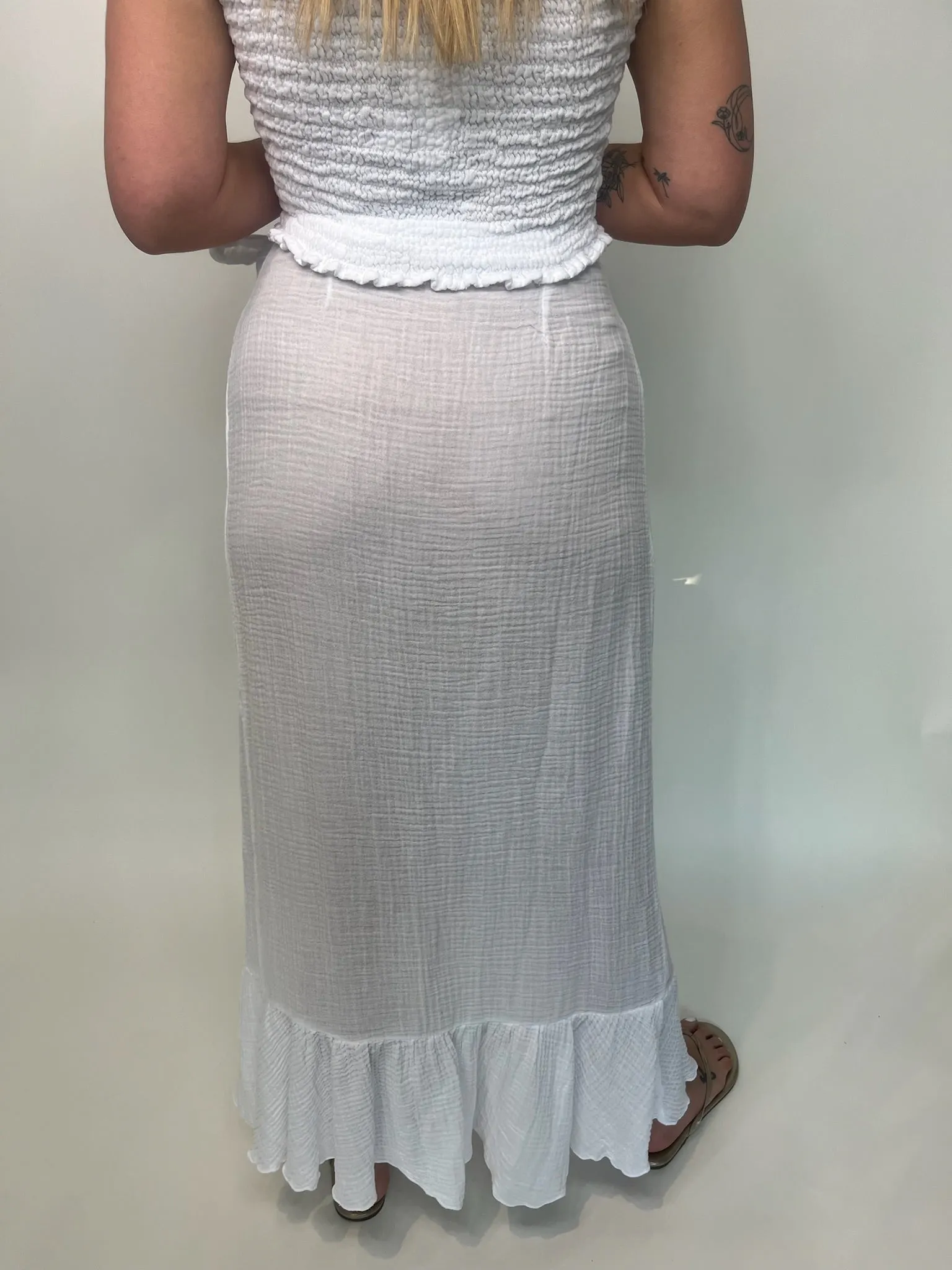 Felicite Ruffle Maxi Wrap Skirt