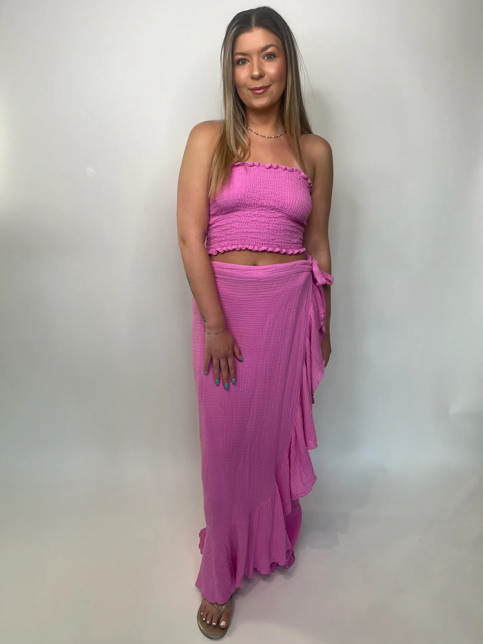 Felicite Ruffle Maxi Wrap Skirt
