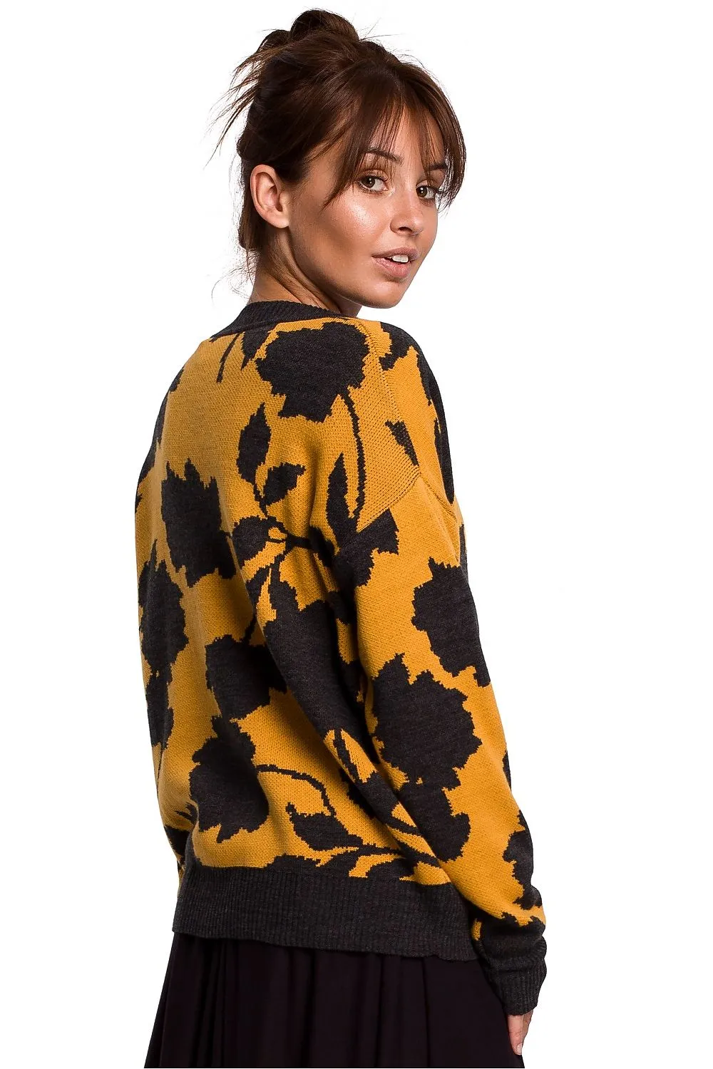 Floral V-Neck Lightweight Sweater