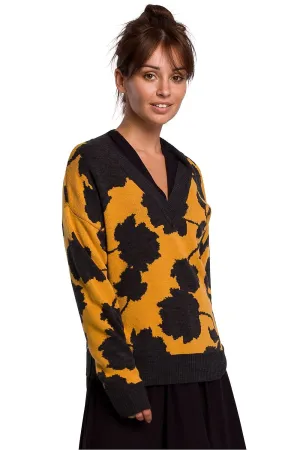 Floral V-Neck Lightweight Sweater