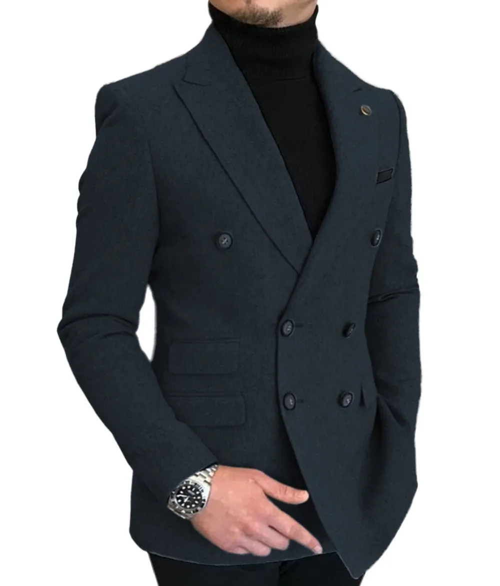 Formal 2022 New Burgundy Red Grey Lapel Tux Men Slim Fit Formal Suits Coat Jacket Custom Made For Wendding Party Woolen cloth