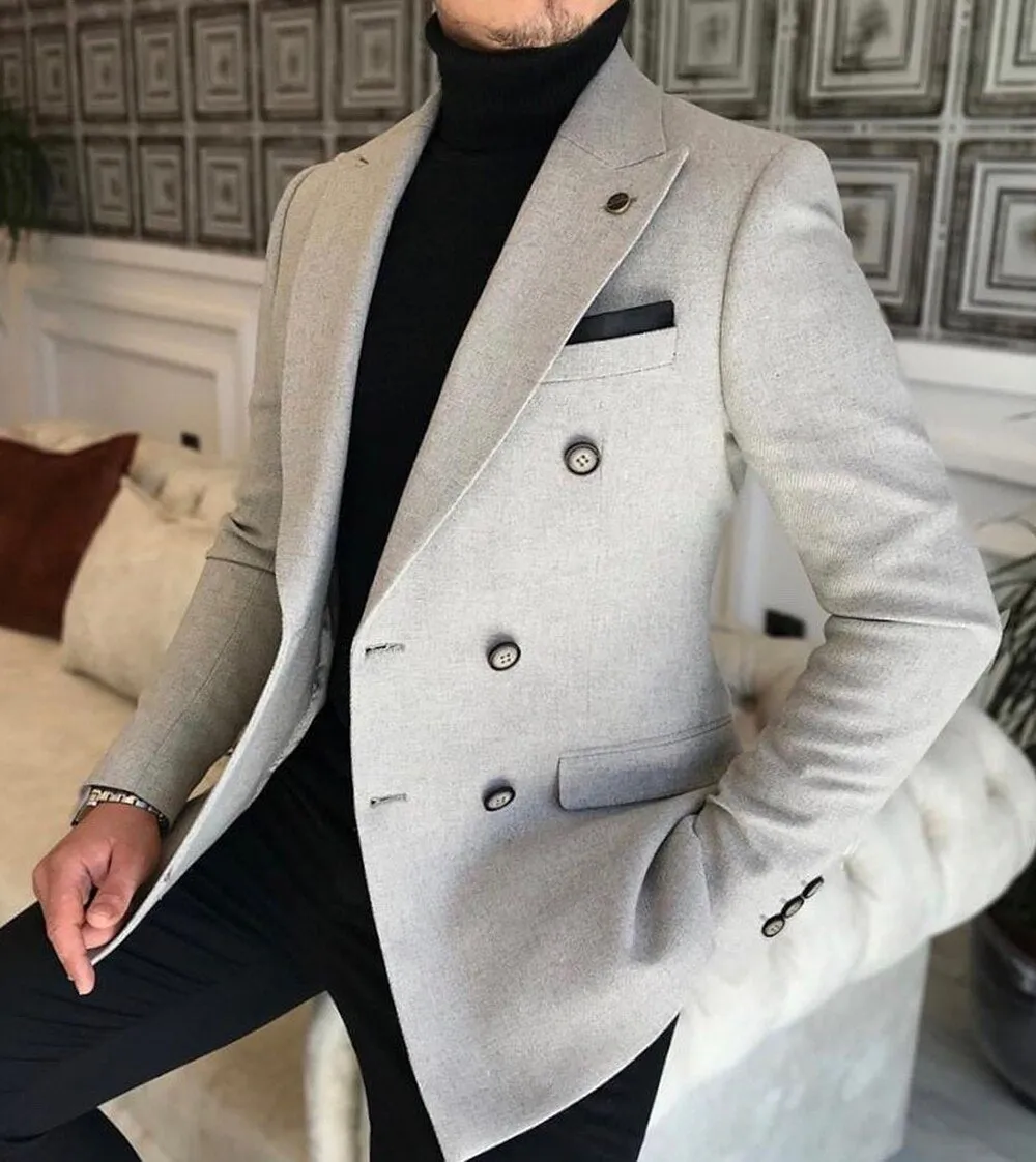 Formal 2022 New Burgundy Red Grey Lapel Tux Men Slim Fit Formal Suits Coat Jacket Custom Made For Wendding Party Woolen cloth