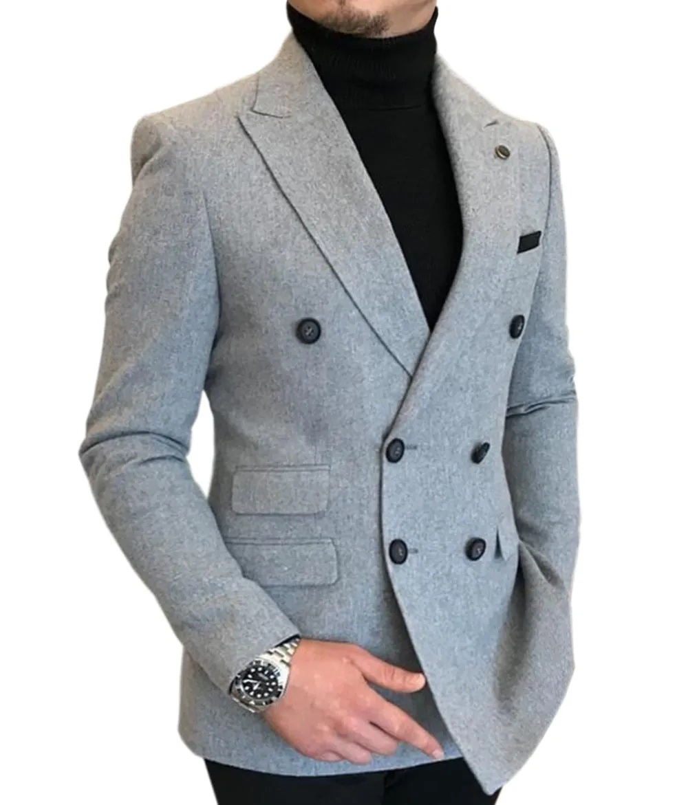 Formal 2022 New Burgundy Red Grey Lapel Tux Men Slim Fit Formal Suits Coat Jacket Custom Made For Wendding Party Woolen cloth