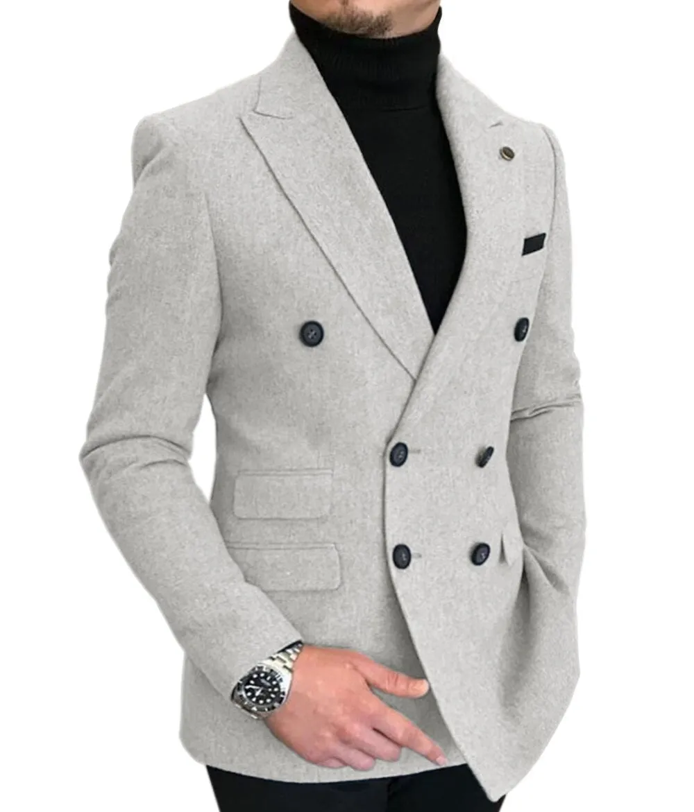 Formal 2022 New Burgundy Red Grey Lapel Tux Men Slim Fit Formal Suits Coat Jacket Custom Made For Wendding Party Woolen cloth