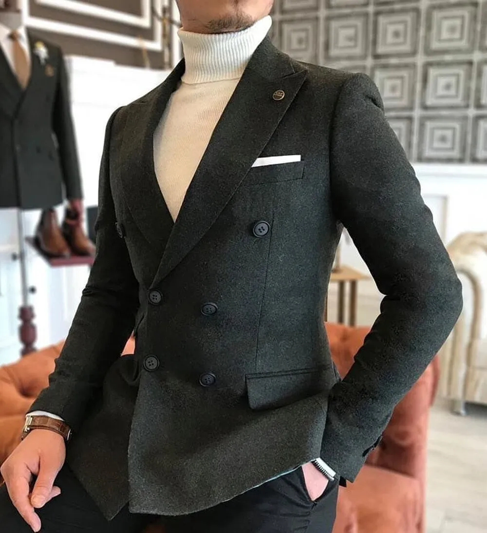 Formal 2022 New Burgundy Red Grey Lapel Tux Men Slim Fit Formal Suits Coat Jacket Custom Made For Wendding Party Woolen cloth