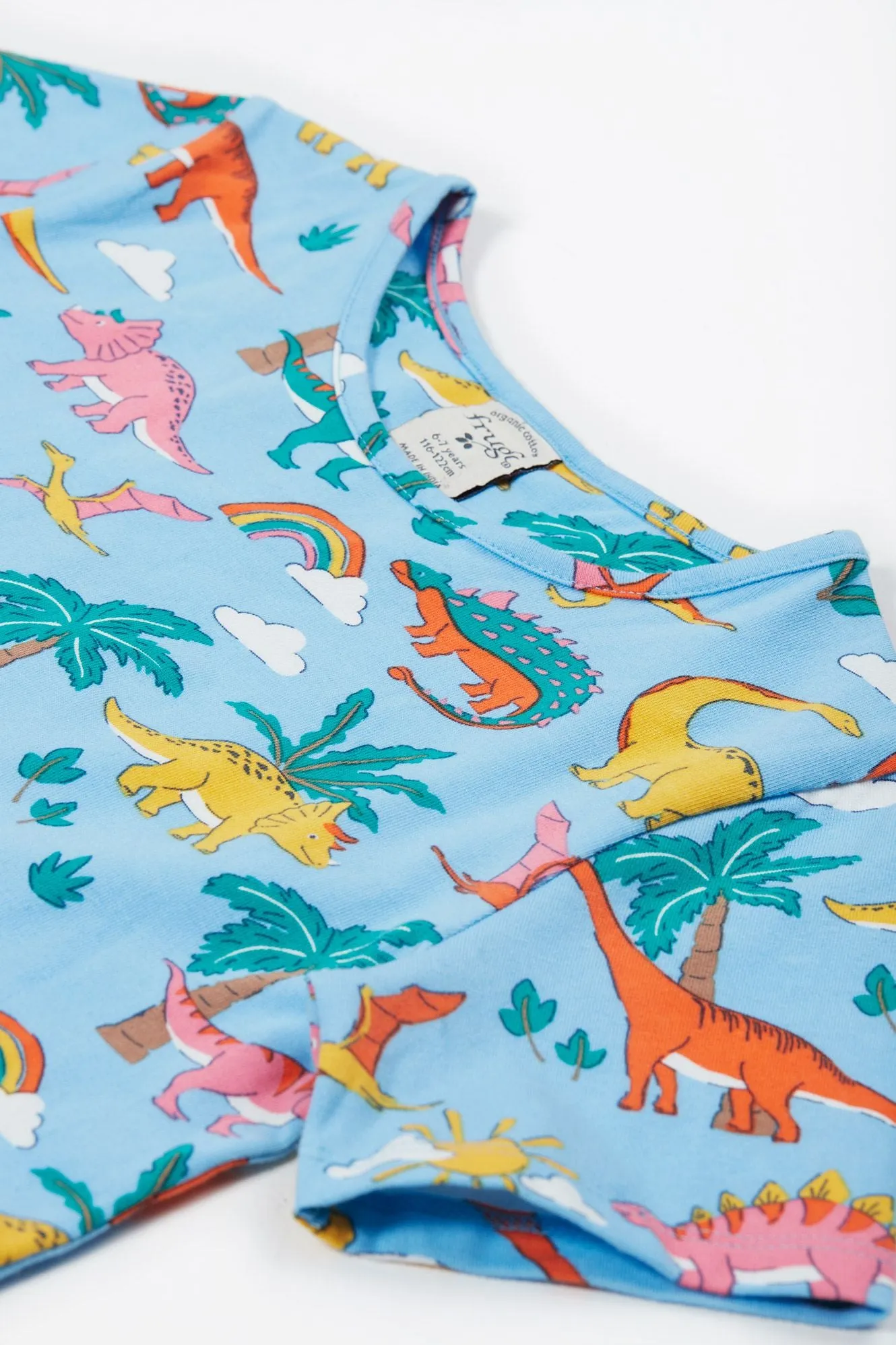 Frugi Sunshine Skater Dress Blue Dinoland