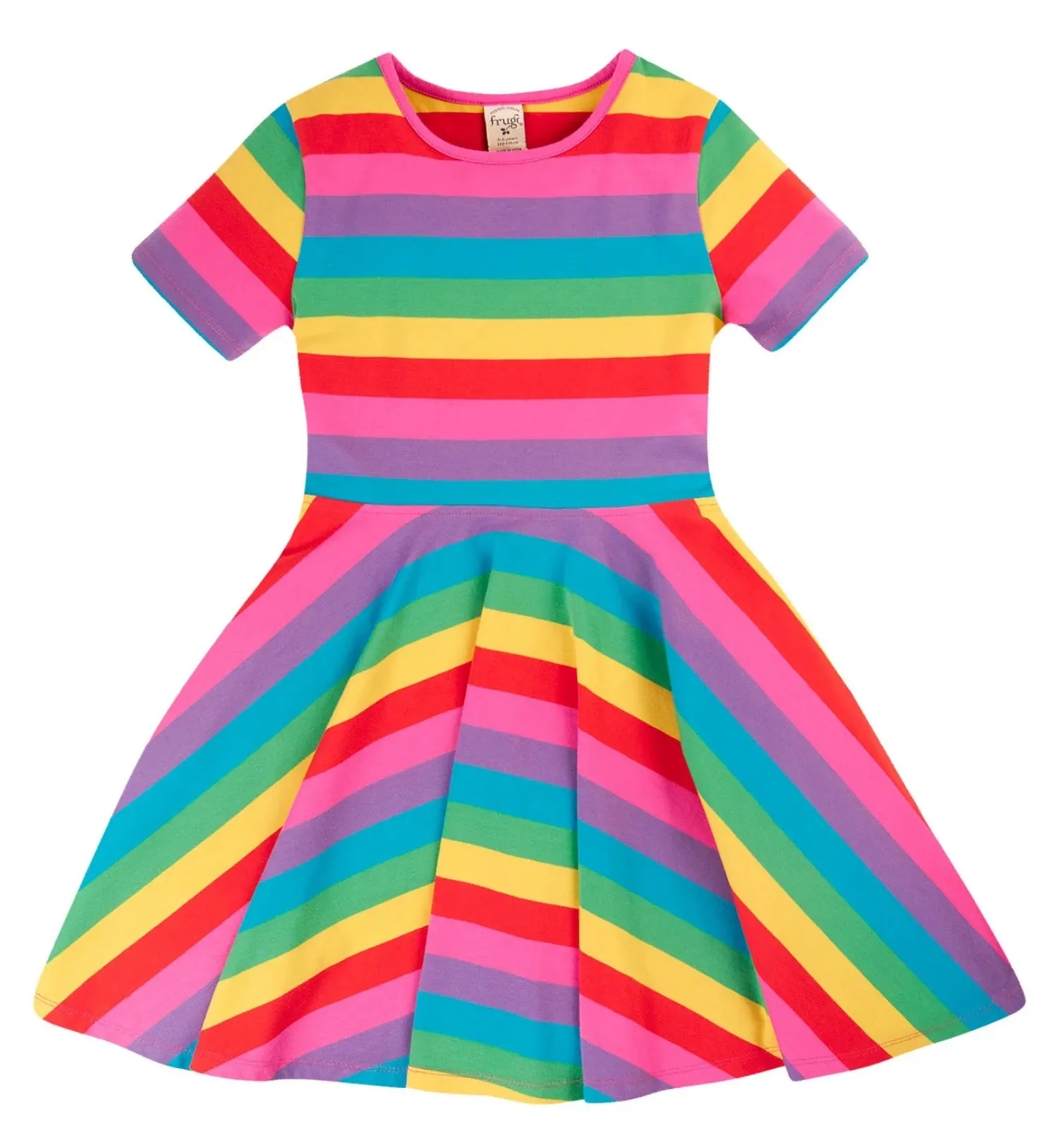 Frugi Sunshine Skater Dress Foxglove Stripe